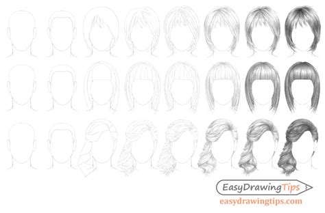 How To Draw Hairstyles How To Draw Hair Step Step Cute And Easy