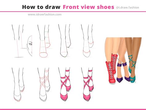 How To Draw High Heels Front View Step By Step