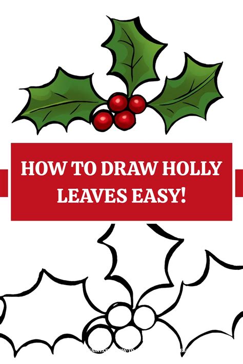 How To Draw Holly Leaves