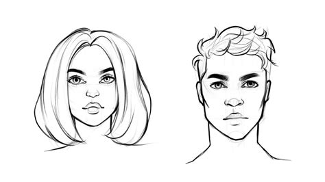 How To Draw Male And Female Faces