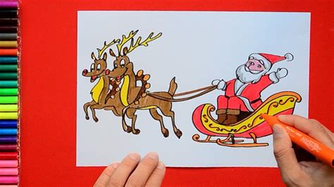 How To Draw Santa Claus Reindeer