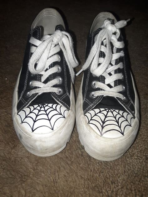How To Draw Spider Web On Converse