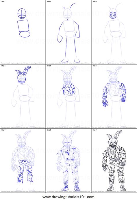 How To Draw Springtrap Step By Step