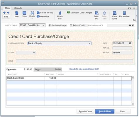 How To Enter Credit Card Cash Back Rewards In Quickbooks