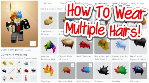 How To Equip Multiple Hairs In Roblox
