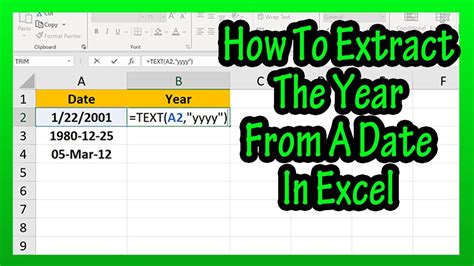 How To Extract Year From Date In Excel