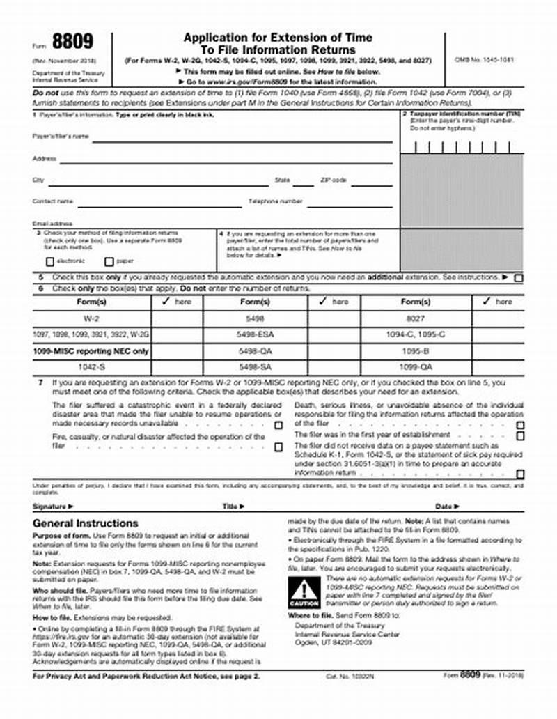 How To File Form 8809 Electronically