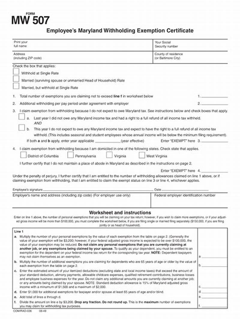 How To Fill Out Mw507 Form Example