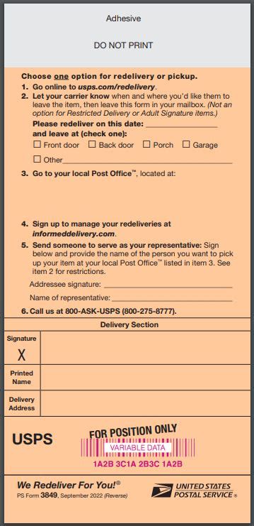 How To Fill Out Usps Redelivery Form
