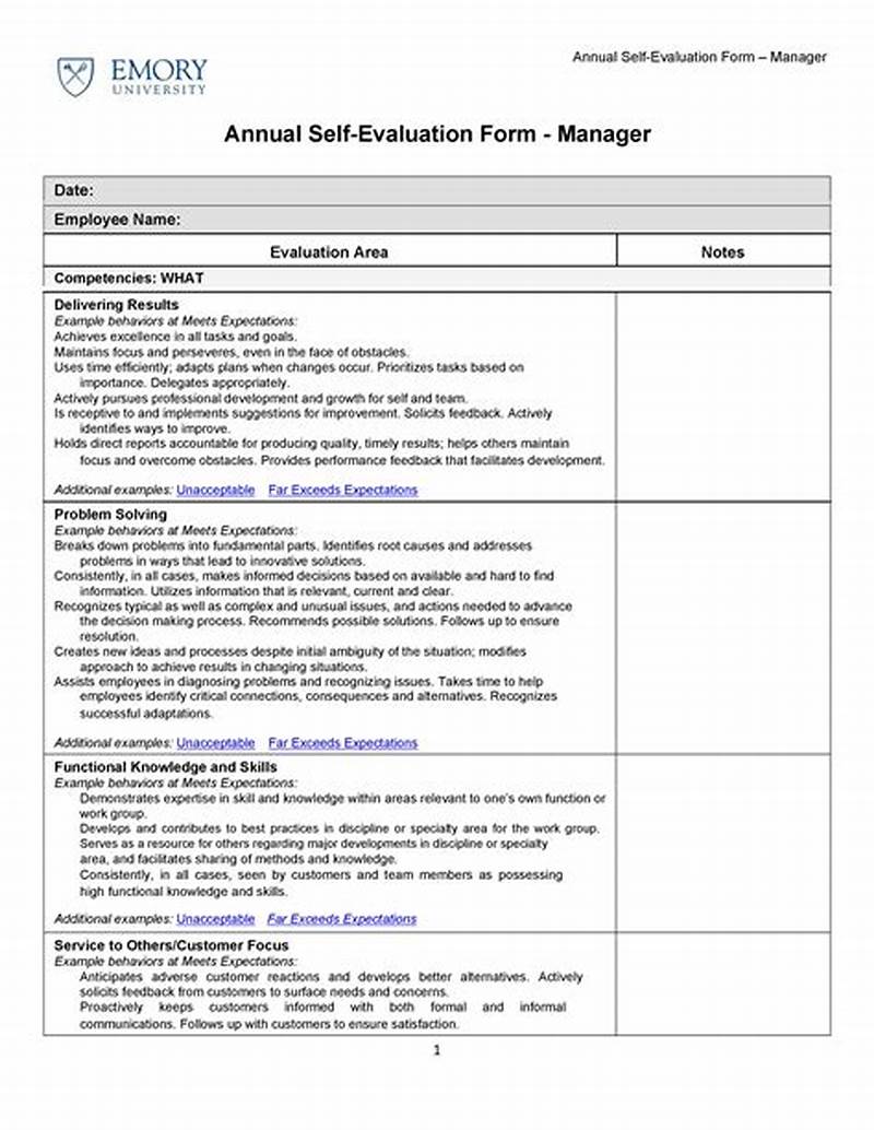 How To Fill Self Evaluation Form Examples