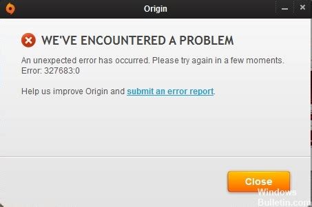 How To Fix Origin Error Code 327683:0
