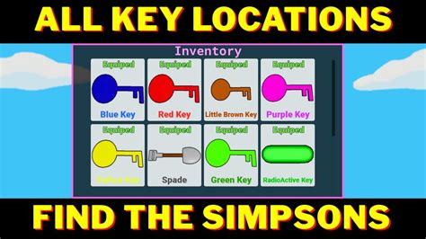 How To GET ALL KEY LOCATIONS In Roblox Find The Simpsons 