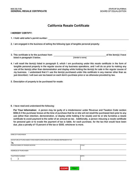 How To Get A Resale Certificate