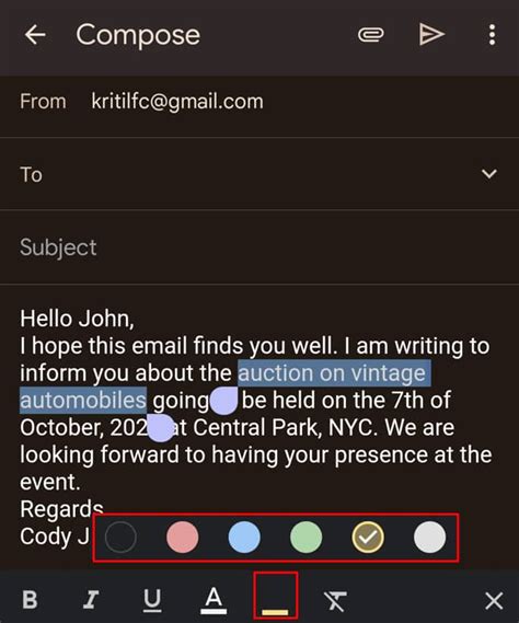 How To Highlight Text in Gmail