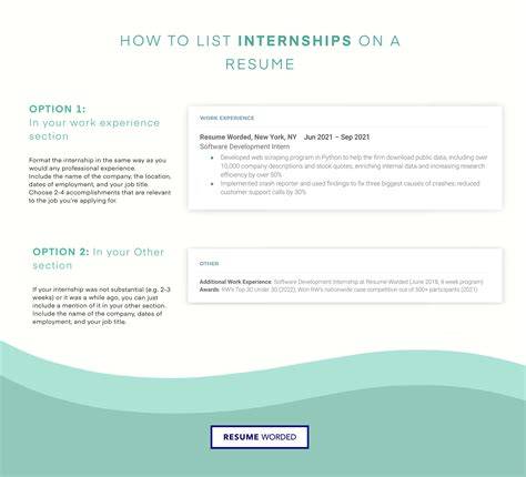 How To List Internship On Resume