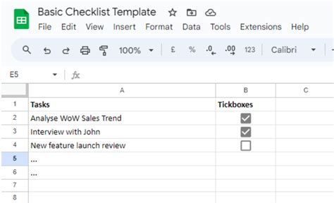 How To Make A Checklist In Google Sheets