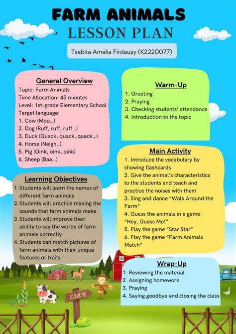 How To Make A Lesson Plan On Farm Animal Cow