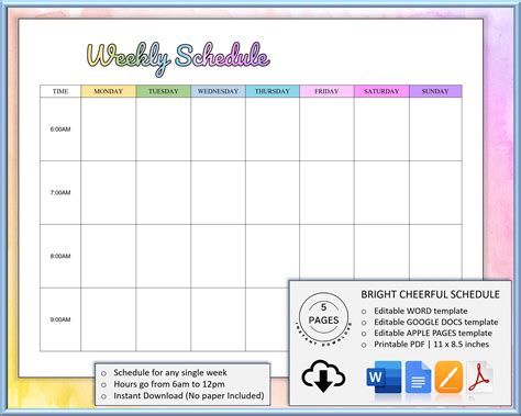 How To Make A Printable Weekly Schedule