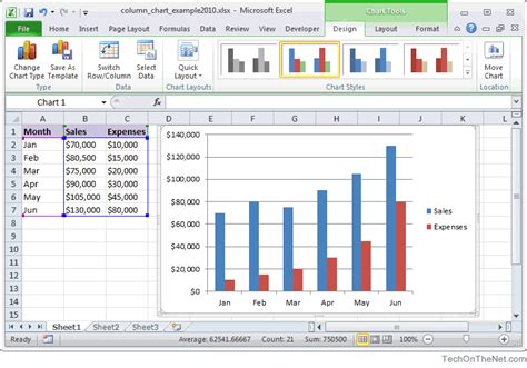How To Make A Single Column Chart In Excel 2010