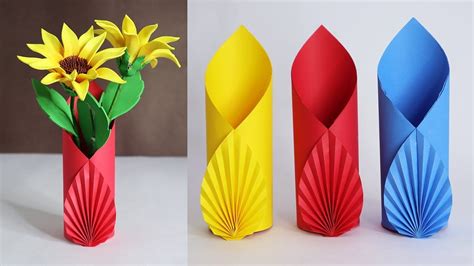 How To Make Flower Vase At Home With Paper
