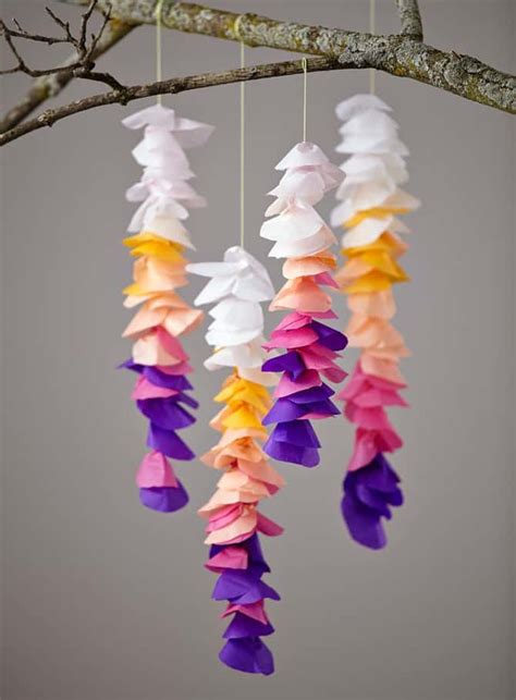 How To Make Hanging Decorations Out Of Tissue Paper
