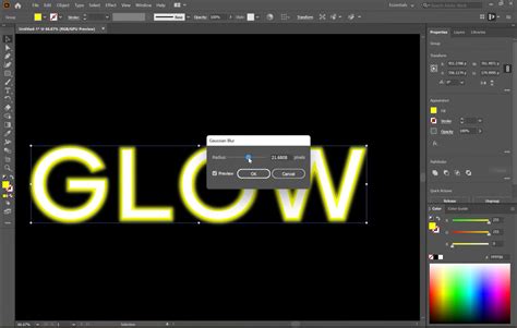 How To Make Text Glow In Illustrator
