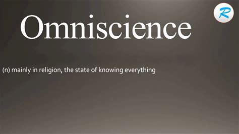 How To Pronounce Omniscience