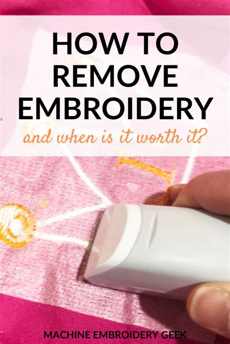How To Remove Embroidery Pattern