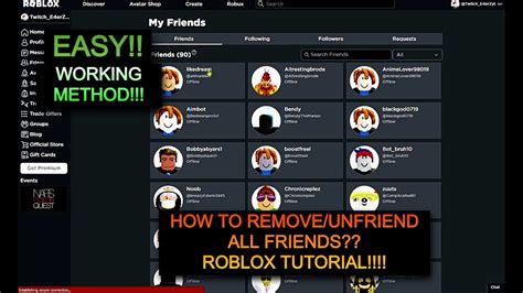 How To Remove Friends On Roblox