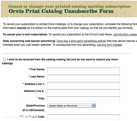 How To Remove Name From Catalog Mailing Lists
