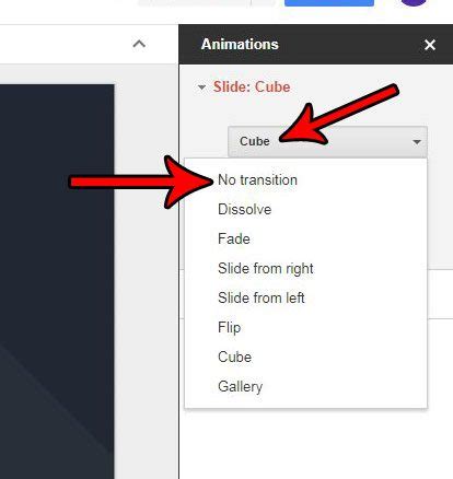How To Remove a Transition from a Google Slide