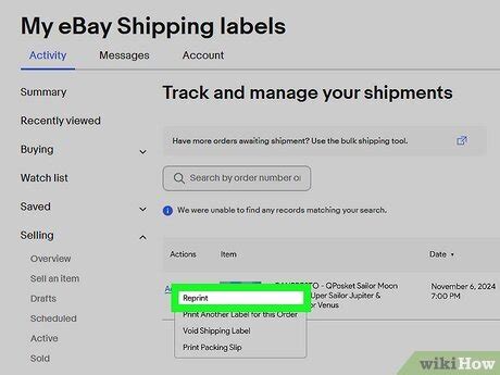 How To Reprint Shipping Label On Ebay
