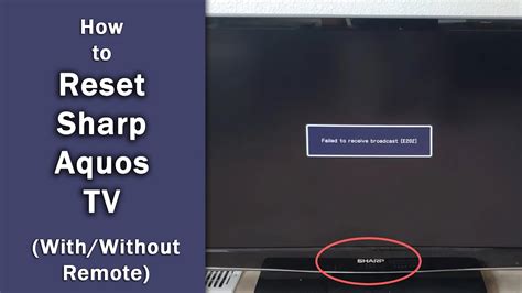 How To Reset A Sharp Tv
