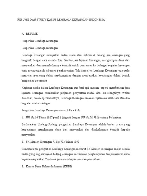 How To Resume Study Kasus