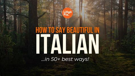 Discover the Charm of Italian Language: How to Say Beautiful in Italian with Flair!