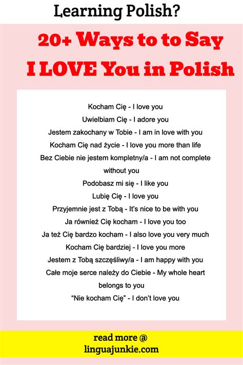 How To Say Love In Polish: Stepbystep