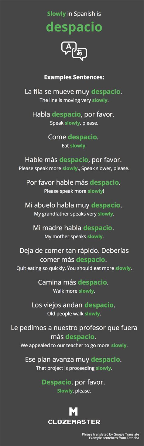 How To Say Slowly In Spanish In Conversation