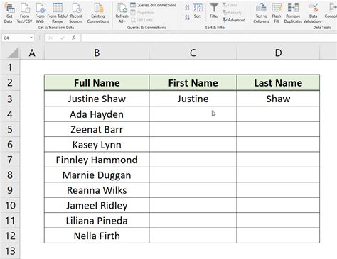 How To Separate First And Last Name In Excel