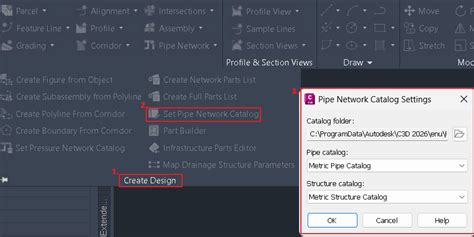 How To Set Pipe Network Catalog Civil 3d