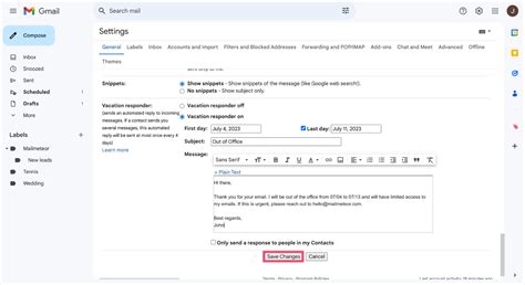 How To Set Up Out Of Office Message In Gmail