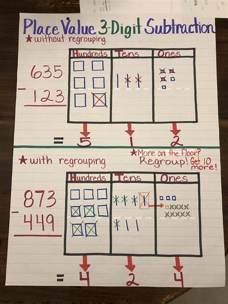 How To Subtract Using Place Value Chart