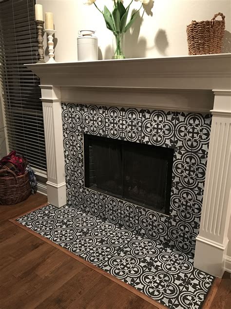 How to Tile a Fireplace (even if it's brick!) Tiling a fireplace, Fireplace tile, Brick