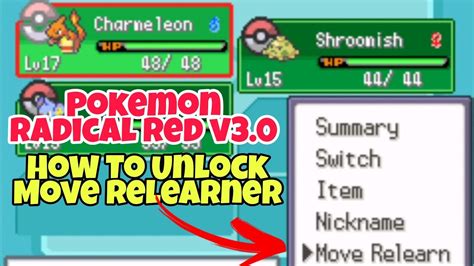 How To Unlock Move Relearner In Pokemon Radical Red v3.0 