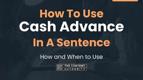 How To Use Cash Advance