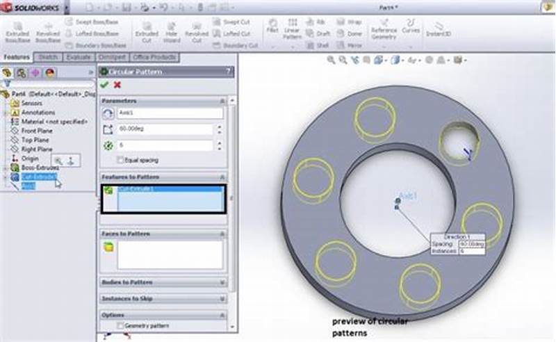 How To Use Circular Pattern On Solidworks