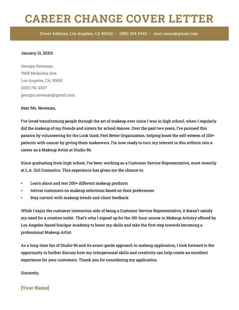 How To Write A Cover Letter For A Career Change