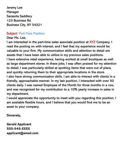 How To Write A Cover Letter For A Part Time Job