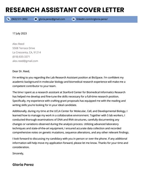 How To Write A Cover Letter For A Research Position