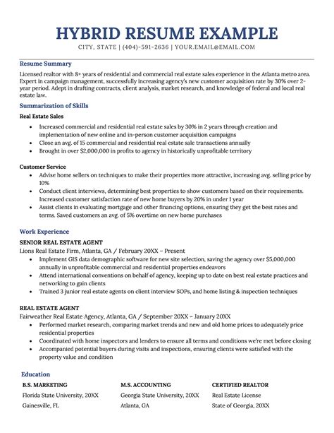How To Write A Hybrid Resume