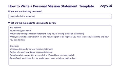 How To Write A Personal Mission Statement
